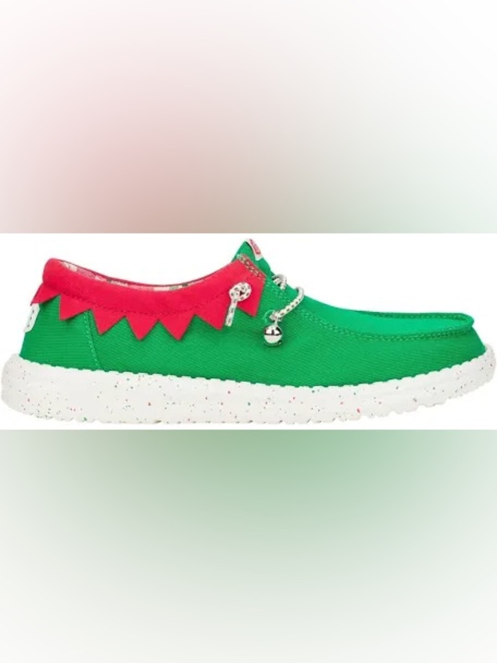 Hey Dude Women’s Holiday Elf Shoe Green Red Size 7